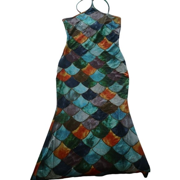 Gorgeous Multicolor Fishscale Maxi Dress  M - Picture 10 of 10
